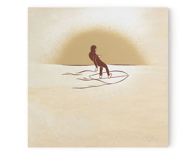 Original "Sun Line" Mixed Media Surf Art 24" x 24"