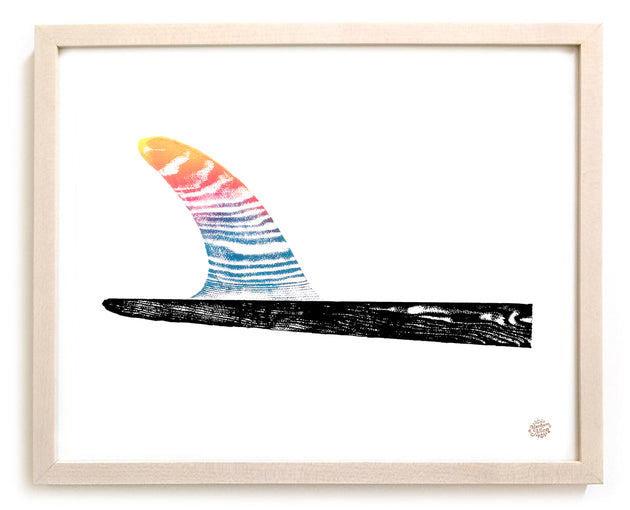 Surfing Art Print "Sunset Fin"