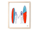 Surfing Art Print "Together"
