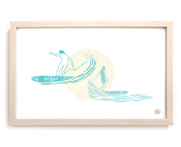 Surfing Art Print "Trading Waves"