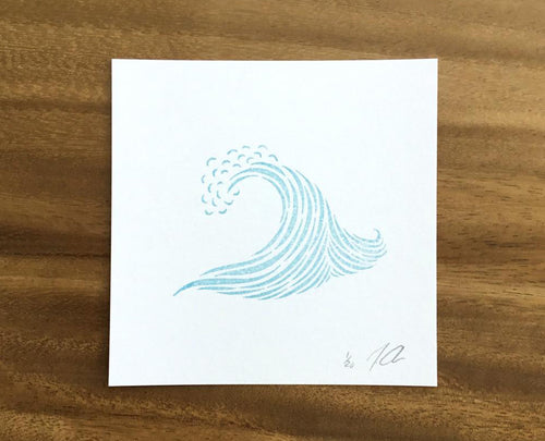 Limited Edition Linocut Print "One Wave"