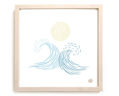 Limited Edition Surf Art Print "You And Me In The Moonlight"