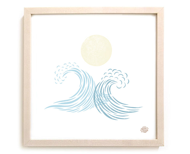 Surfing Art Print "You And Me In The Moonlight"