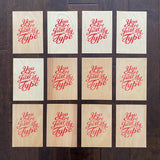 Lettering Art Print on Wood "You Are Just My Type"